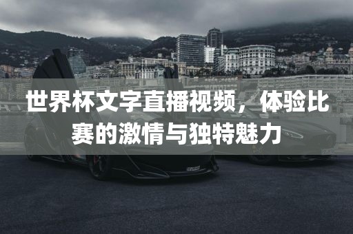 世界杯文字直播视频，体验比赛的激情与独特魅力