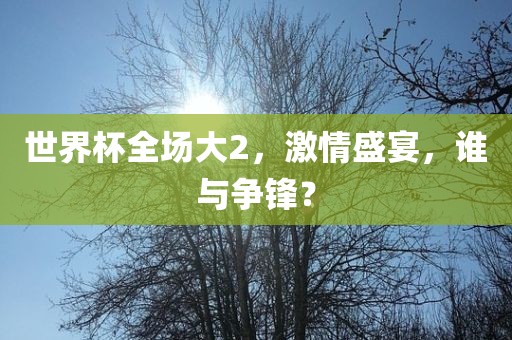 世界杯全场大2，激情盛宴，谁与争锋？