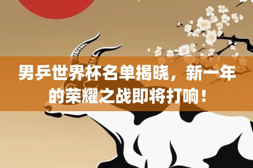 男乒世界杯名单揭晓，新一年的荣耀之战即将打响！