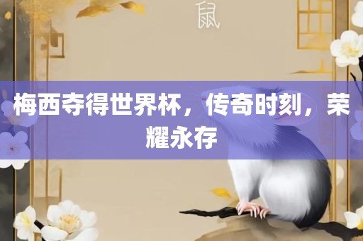 梅西夺得世界杯，传奇时刻，荣耀永存