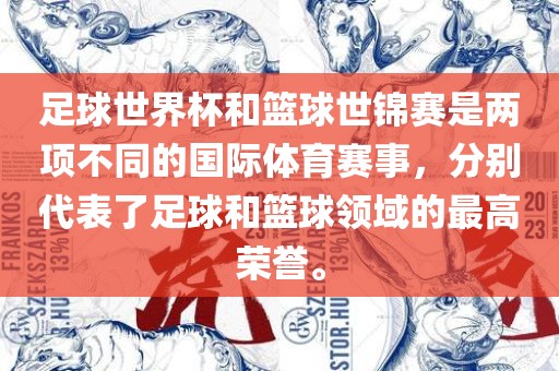 足球世界杯和篮球世锦赛是两项不同的国际体育赛事，分别代表了足球和篮球领域的最高荣誉。