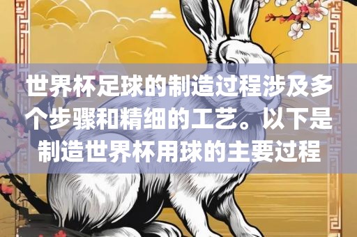 世界杯足球的制造过程涉及多个步骤和精细的工艺。以下是制造世界杯用球的主要过程