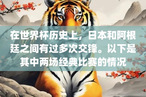 在世界杯历史上，日本和阿根廷之间有过多次交锋。以下是其中两场经典比赛的情况