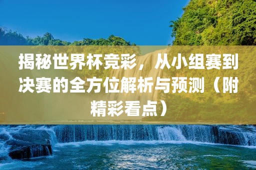 揭秘世界杯竞彩，从小组赛到决赛的全方位解析与预测（附精彩看点）