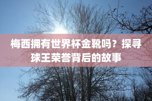 梅西拥有世界杯金靴吗？探寻球王荣誉背后的故事