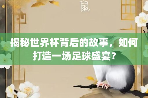 揭秘世界杯背后的故事，如何打造一场足球盛宴？