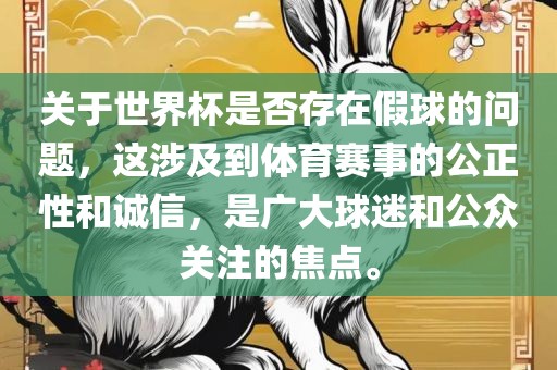 关于世界杯是否存在假球的问题，这涉及到体育赛事的公正性和诚信，是广大球迷和公众关注的焦点。