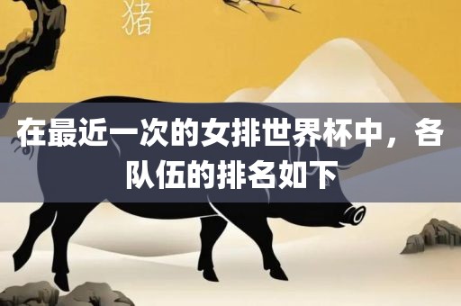 在最近一次的女排世界杯中，各队伍的排名如下