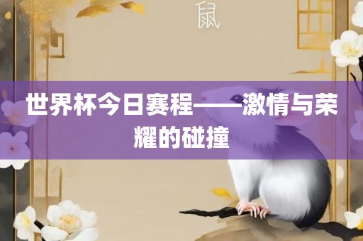 世界杯今日赛程——激情与荣耀的碰撞