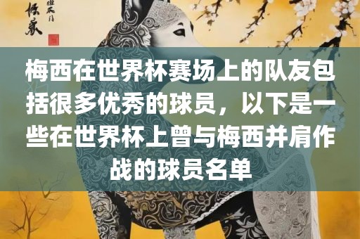梅西在世界杯赛场上的队友包括很多优秀的球员，以下是一些在世界杯上曾与梅西并肩作战的球员名单
