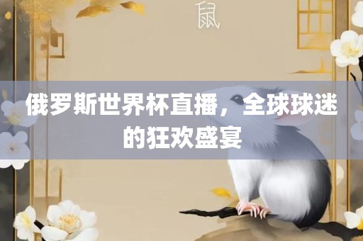 俄罗斯世界杯直播，全球球迷的狂欢盛宴