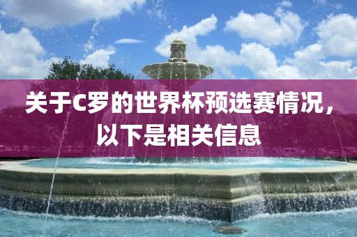 关于C罗的世界杯预选赛情况，以下是相关信息