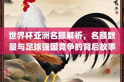 世界杯亚洲名额解析，名额数量与足球强国竞争的背后故事眉山市正发家政服务有限公司