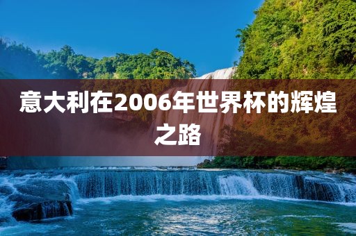 意大利在2006年世界杯的辉煌之路眉山市正发家政服务有限公司