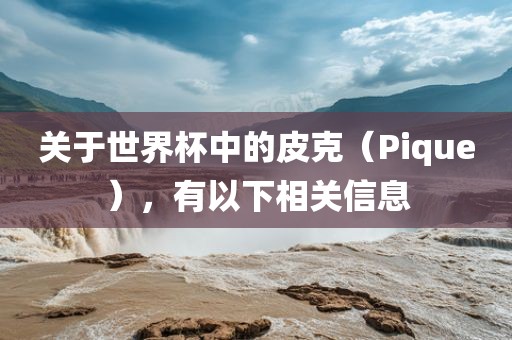 关于世界杯中的皮克（Pique），有以下相关信息眉山市正发家政服务有限公司