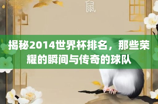 揭秘2014世界杯排眉山市正发家政服务有限公司名，那些荣耀的瞬间与传奇的球队