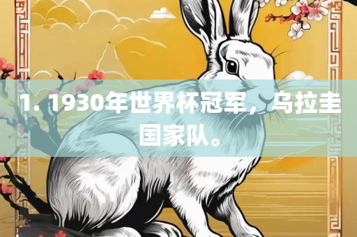 1. 1930年世界杯冠军，乌拉圭国家队。