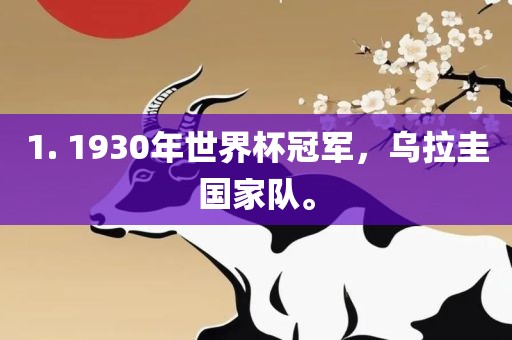 1. 1930年世界杯冠军，乌拉圭国家队。