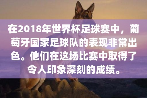 在2018年世界杯足球赛中，葡萄牙国家足球队的表现非常出色。他们在这场比赛中取得了令人印象深刻的成绩。