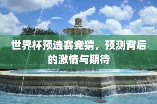 世界杯预选赛竞猜，预测背后的激情与期待