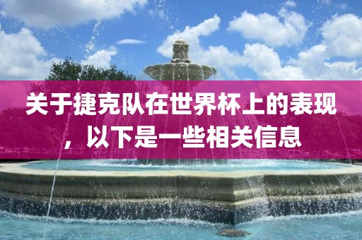 关于捷克队在世界杯上的表现，以下是一些相关信息眉山市正发家政服务有限公司