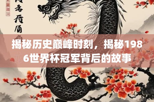 揭秘历史巅峰时刻，揭秘1986世界杯冠军背后的故事眉山市正发家政服务有限公司