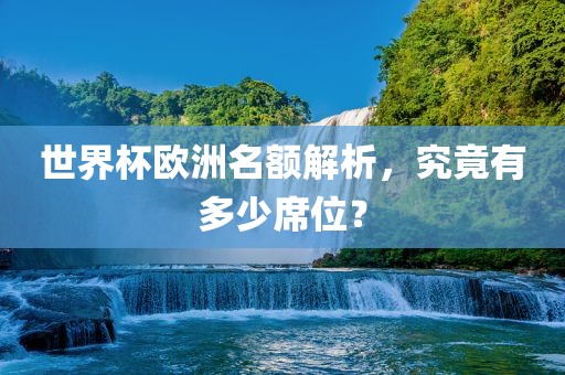 世界杯欧洲名额解析，究竟有多少席位？眉山市正发家政服务有限公司