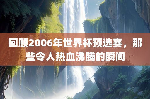 回顾2006年世界杯预选赛，那些令人热血沸腾的瞬间眉山市正发家政服务有限公司