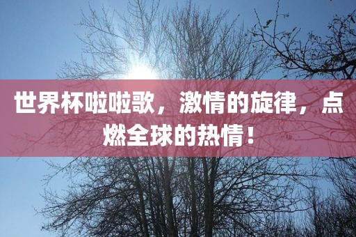 世界杯啦啦歌，激情的旋律，点燃全球的热情！眉山市正发家政服务有限公司