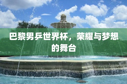 巴黎男乒世界杯，荣耀与梦想的舞台