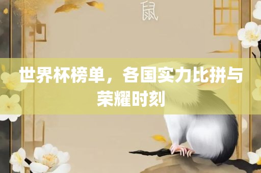 世界杯榜单，各国实力比拼与荣耀时刻眉山市正发家政服务有限公司