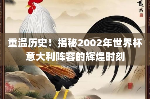 重温历史！揭秘2002年世界杯意大利阵容的辉煌时刻