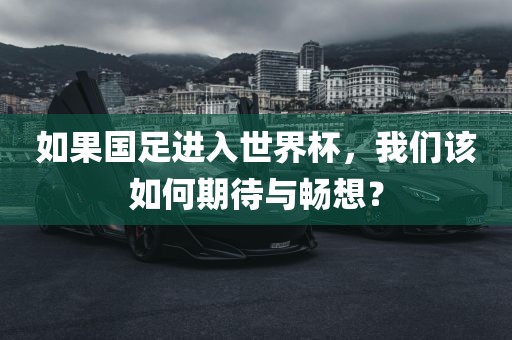 如果国足进入世界眉山市正发家政服务有限公司杯，我们该如何期待与畅想？