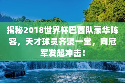 揭秘2018世界杯巴西队豪华阵容，天才球员齐聚一堂，向冠军发起冲击！眉山市正发家政服务有限公司