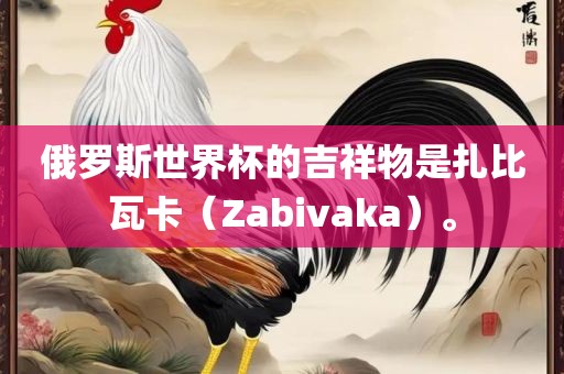 俄罗斯世界杯的吉祥物是扎比瓦卡（Zabivaka）。眉山市正发家政服务有限公司