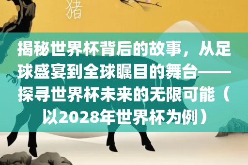 揭秘世界杯背后的故事，从足球盛宴到全球瞩目的舞台——探寻世界杯未来的无限可能（以2028年世界杯为例）眉山市正发家政服务有限公司