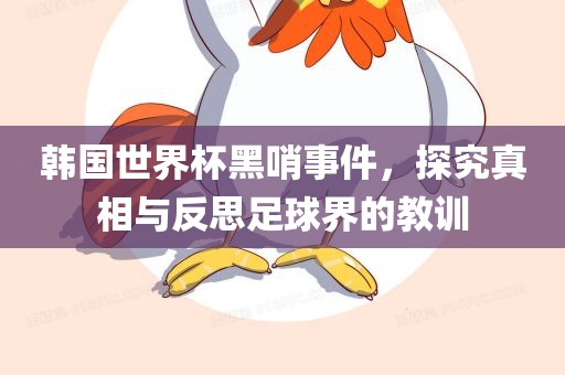 韩国世界杯黑哨事件，探究真相与反思足球界的教训