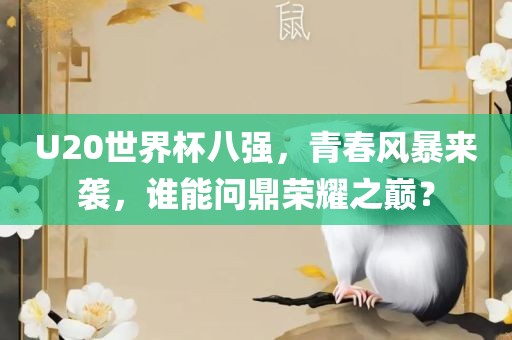 U20世界杯八强，青春风暴来袭，谁能问鼎荣耀之巅？