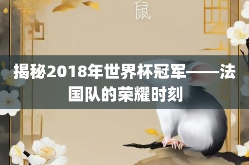 揭秘2018年世界杯冠军——法国队的荣耀时刻