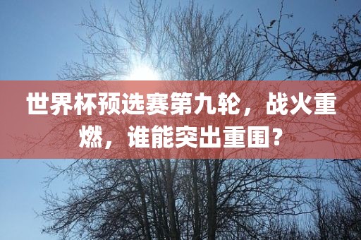 世界杯预选赛第九轮，战火重燃，谁能突出重围？