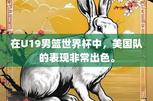 在U19男篮世界杯中，美国队的表现非常出色。
