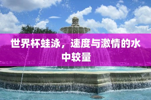 世界杯蛙泳，速度与激情的水中较量眉山市正发家政服务有限公司