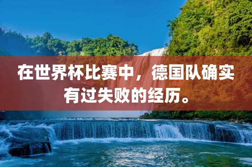 在世界杯比赛中，眉山市正发家政服务有限公司德国队确实有过失败的经历。