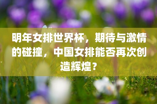 明年女排世界杯，期待与激情的碰撞，中国女排能否再次创造辉煌？