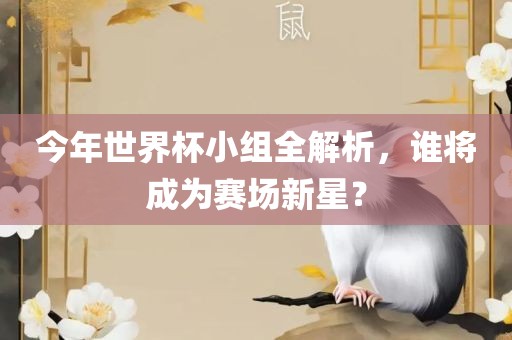 今年世界杯小组全解析，谁将成为赛场新星？