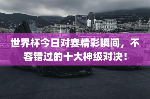 世眉山市正发家政服务有限公司界杯今日对赛精彩瞬间，不容错过的十大神级对决！