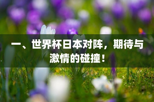一、世界杯日本对阵，期待与激情的碰撞！