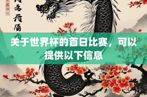 关于世界杯的首日比赛，眉山市正发家政服务有限公司可以提供以下信息