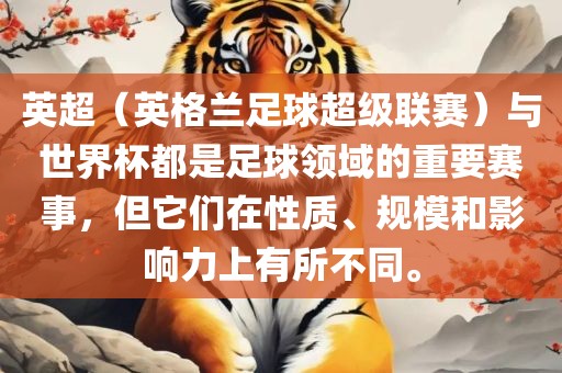 英超（英格兰足球超级联赛）与世界杯都是足球领域的重要赛事，但它们在性质、规模和影响力上有所不同。